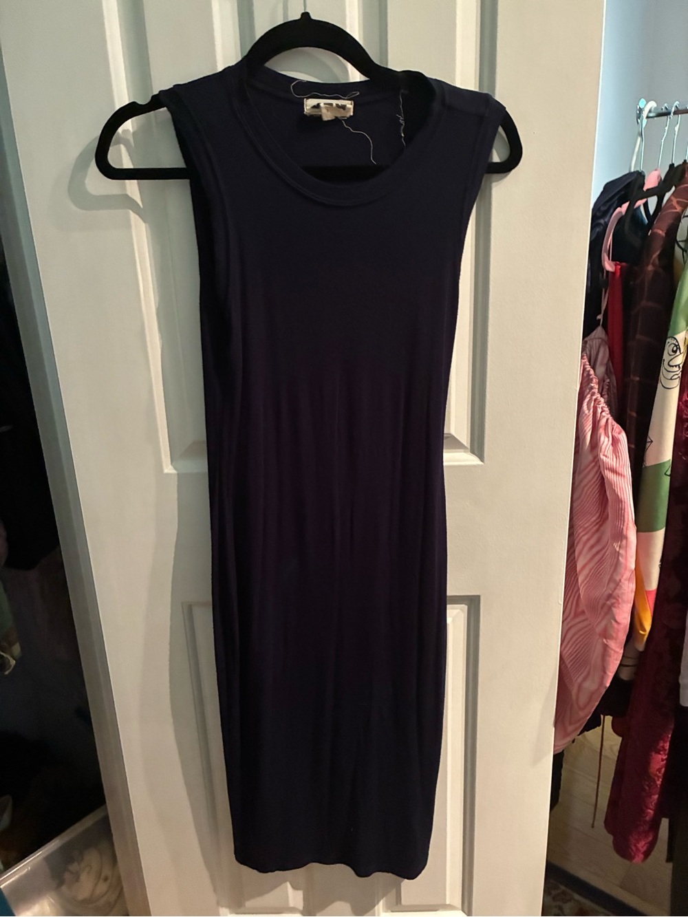 Sleeveless Navy Midi Dress BLQ XS 0 Revolve